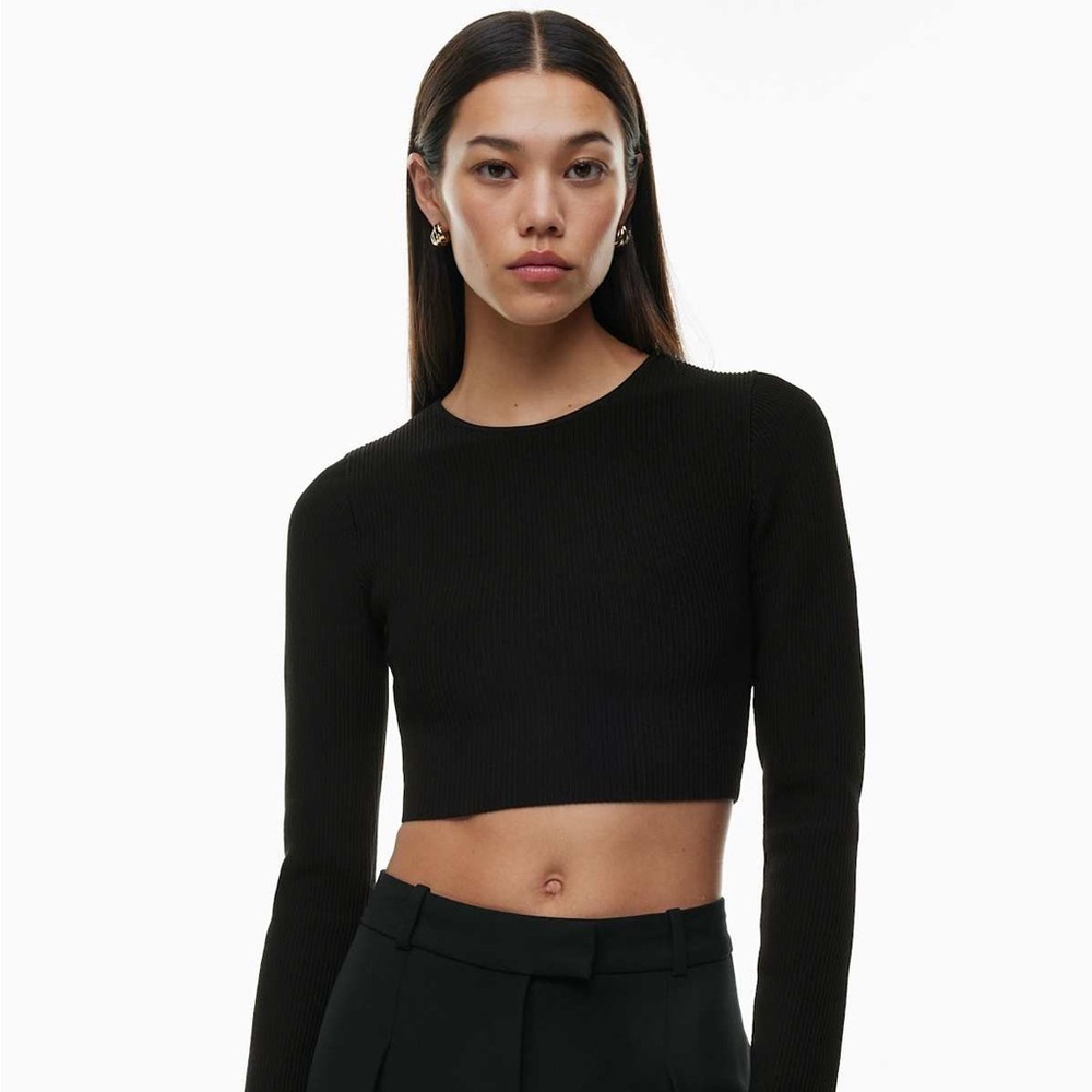 Babaton Sculpt Knit Crew Cropped Longsleeve Top from Aritzia